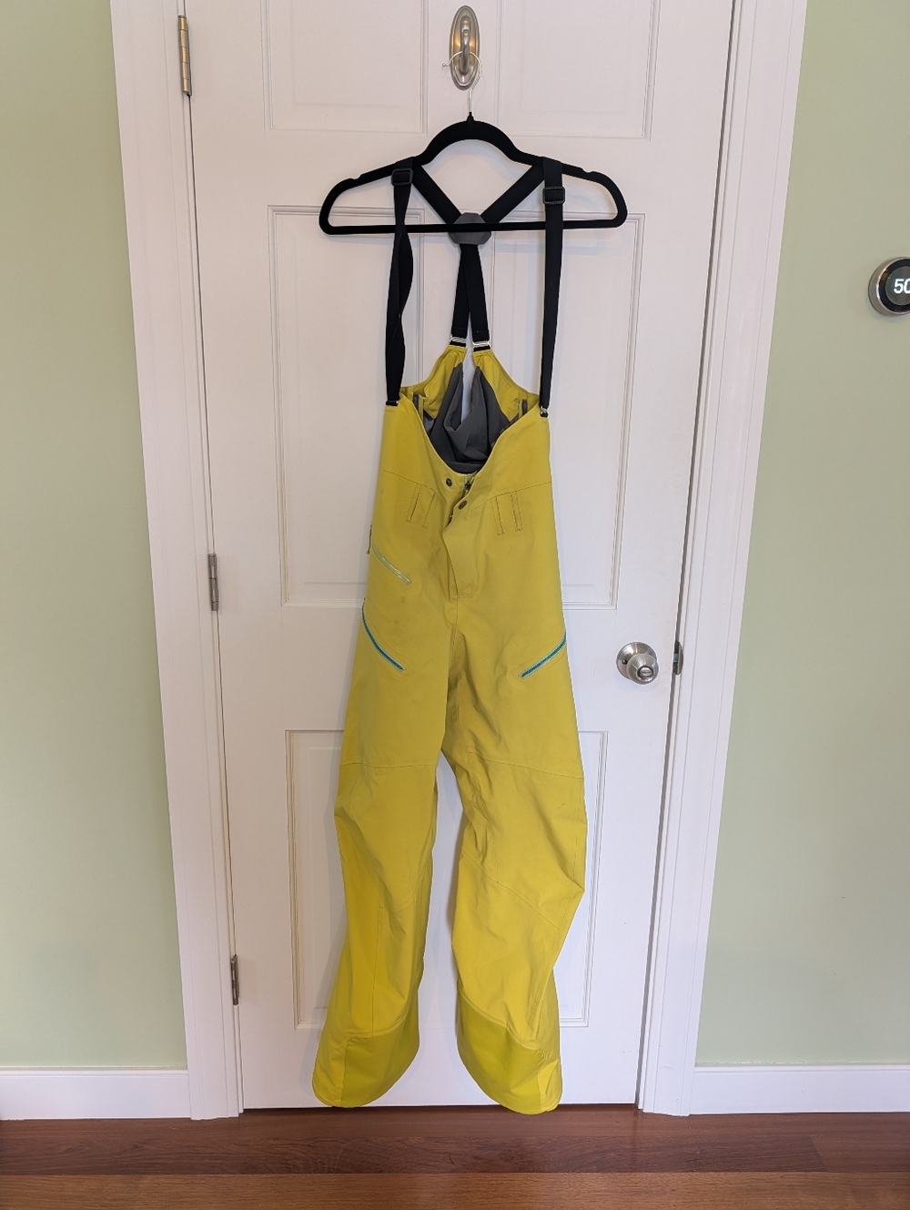 Patagonia PowSlayer Bibs Women’s Large Gore-Tex Pro Chartreuse Yellow Green